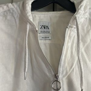 Zara White Zip Up